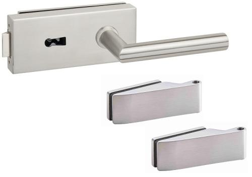Artikelbild des Artikels “Glastürbeschlagset Serie ONE mit Drücker und Bandpaar Buntbart (BB) incl. 1 Schlüssel BB“