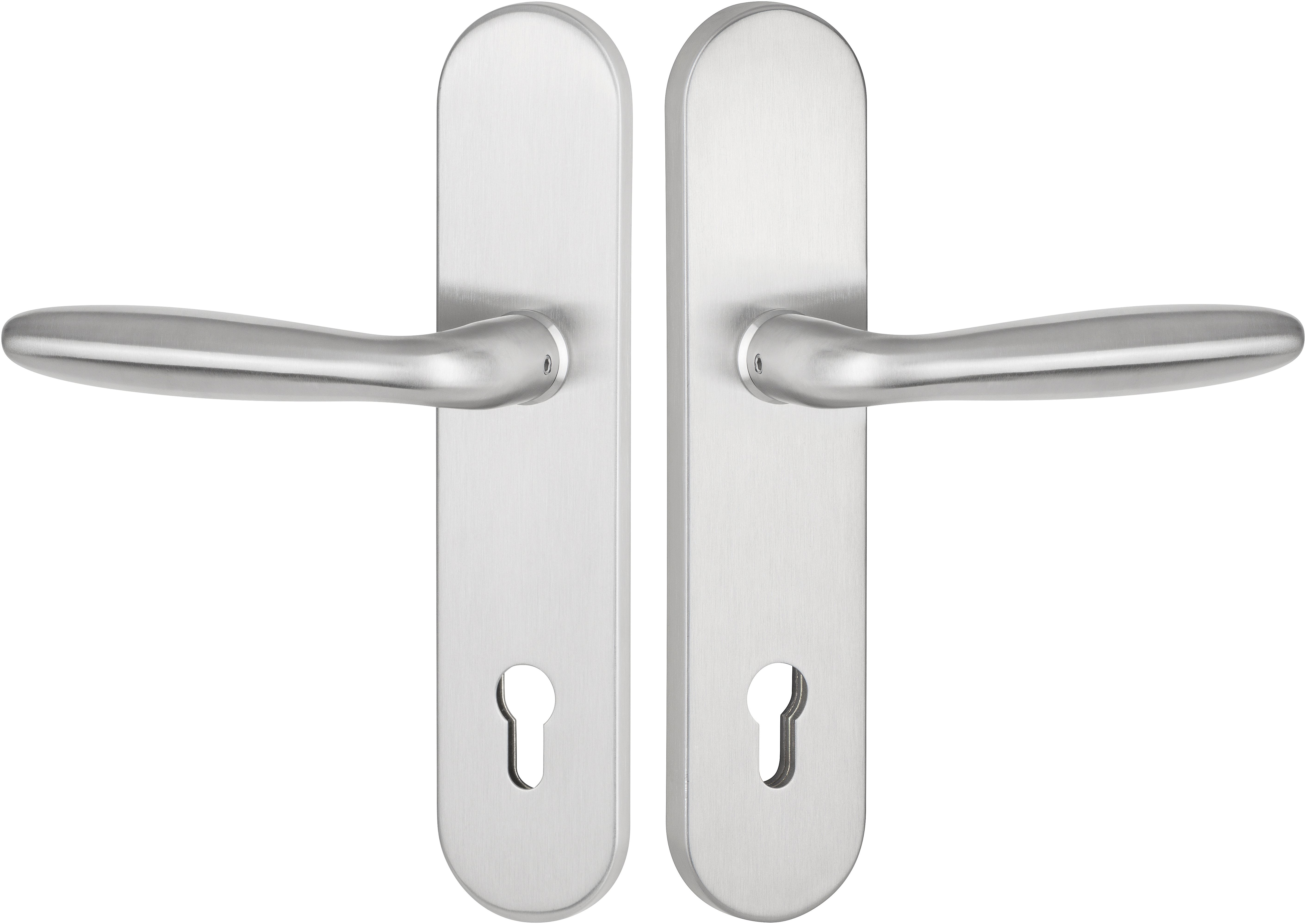 Artikelbild 1 des Artikels “Schutzdrückergarnitur Serie DREAM Edelstahl matt, beidseitig Klinke 92mm für Haustüren | OHNE | beidseitig Drücker“
