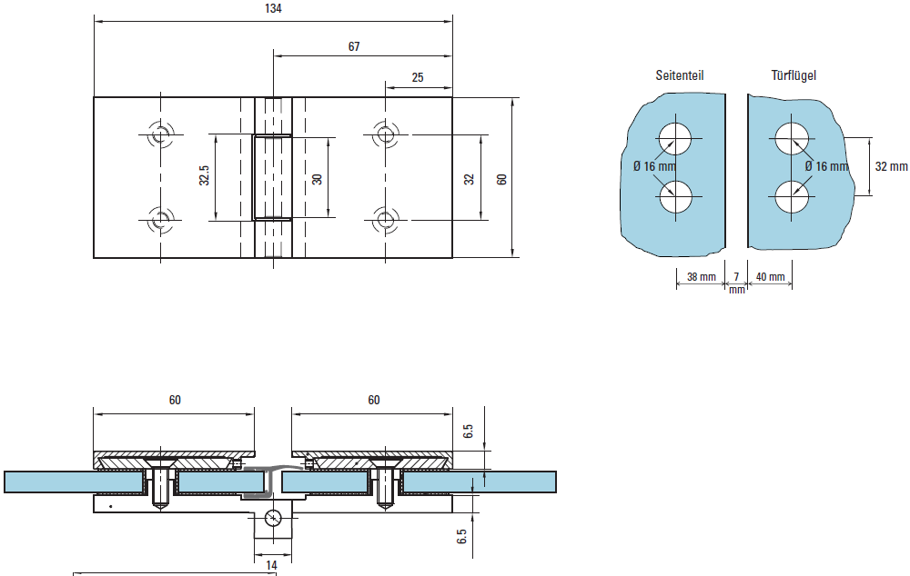  Artikelbild 2 des Artikels “Duschtürband Glas/Glas 180° “
